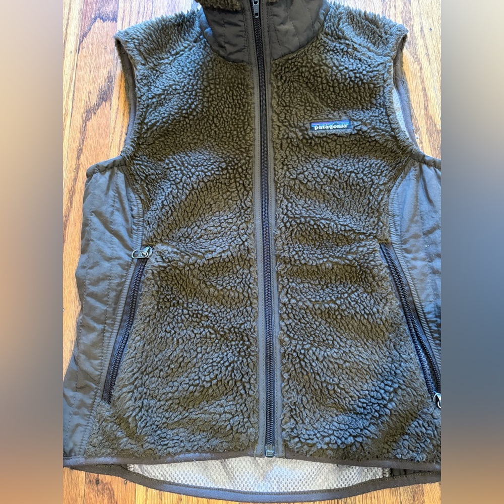 Patagonia Synchilla Retro-X Brown Fleece Vest Women’s Small Deep Pile - Picture 3 of 15